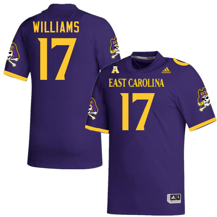 #17 Johnny Williams East Carolina Pirates College Football Jersey Stitched-Purple